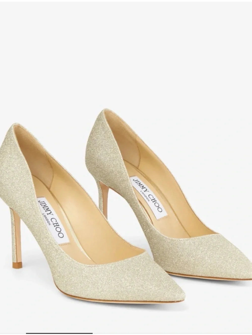 Jimmy Choo Romy 85 Glitter Pointed Toe Pumps Sz 39 - Picture 2 of 6